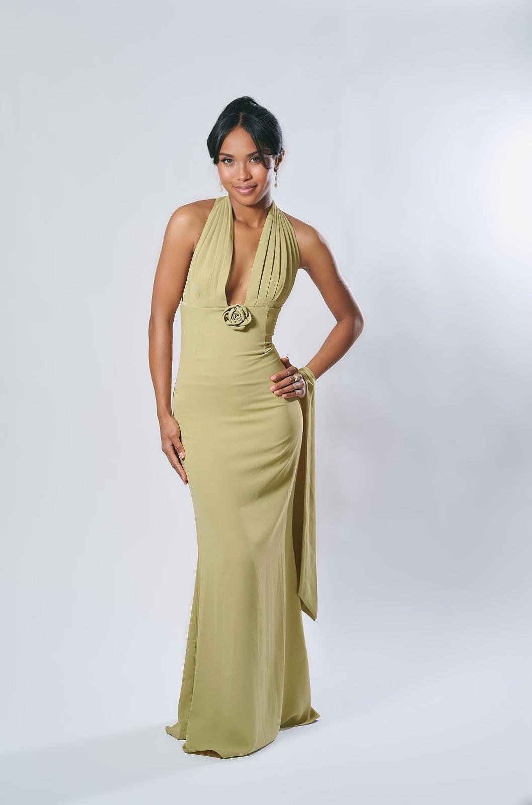 Emerald Drape Maxi Dress