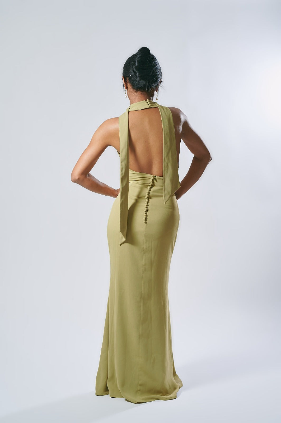 Emerald Drape Maxi Dress
